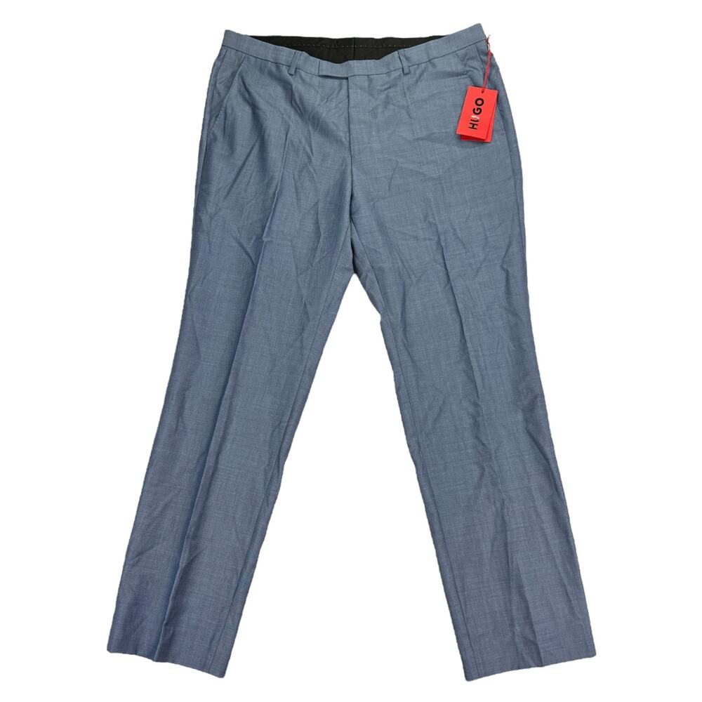 Hugo Boss Mens Modern Fit Solid 100% Virgin Wool Suit Pants Blue 42R